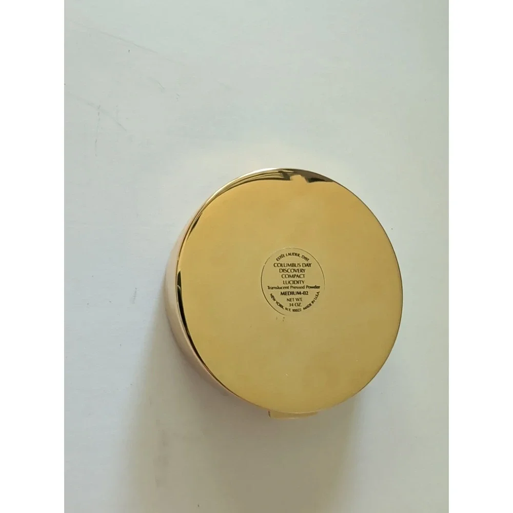 Vintage Estee Lauder Pressed Powder Compact Columbus Day Discovery 1992 Map Gold